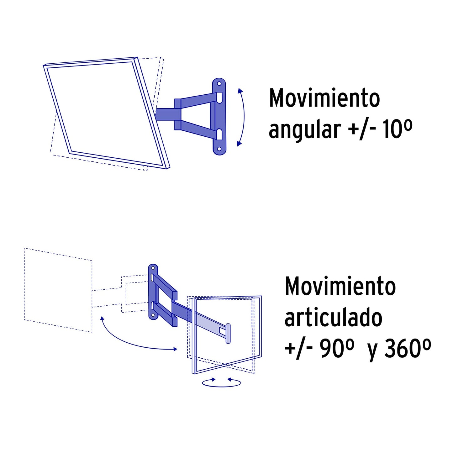 Soporte de Pared para TV 14-40 Pulgadas Triple Articulado Angular - Compatible VESA 100/130/200 - Acero Reforzado
