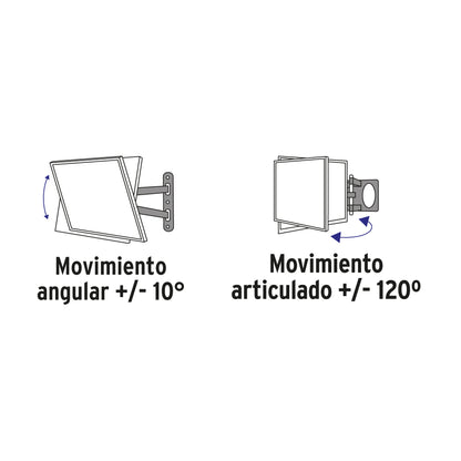 Soporte de Pared para TV 26-65 Pulgadas Articulado Angular - Compatible VESA 100/200/400/600 - Acero Resistente