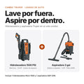 Combo Lavado de Auto Truper: Hidrolavadora Eléctrica 1500 PSI + Aspiradora 3 Gal Húmedo/Seco