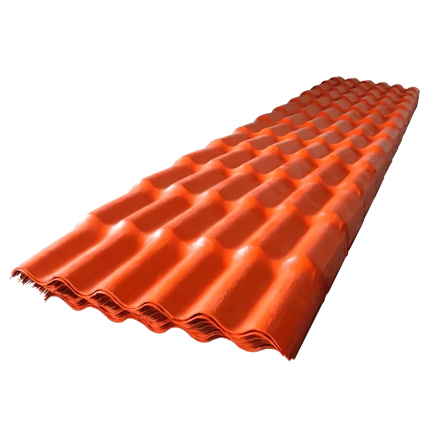 Lámina Plástica Tipo Teja Roja para Techo 6m x 1.08m