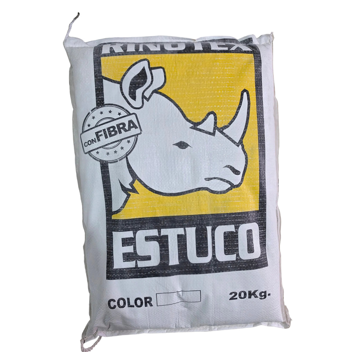 Estuco Rinotex blanco con fibra de 20 kg, mortero para texturizar de Adhesivos Rino