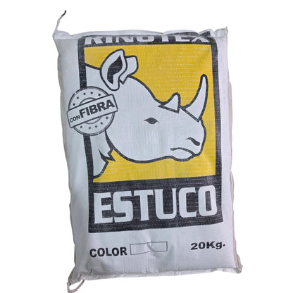 Estuco Rinotex blanco con fibra de 20 kg, mortero para texturizar de Adhesivos Rino