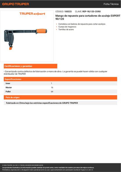 Mango Repuesto Cortador Azulejo EXPERT 90/120 TRUPER®