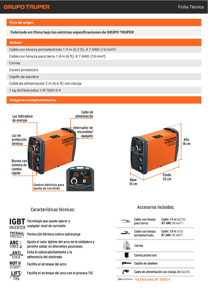 Mini soldadora inversora 100A, 127V, TRUPER EXPERT