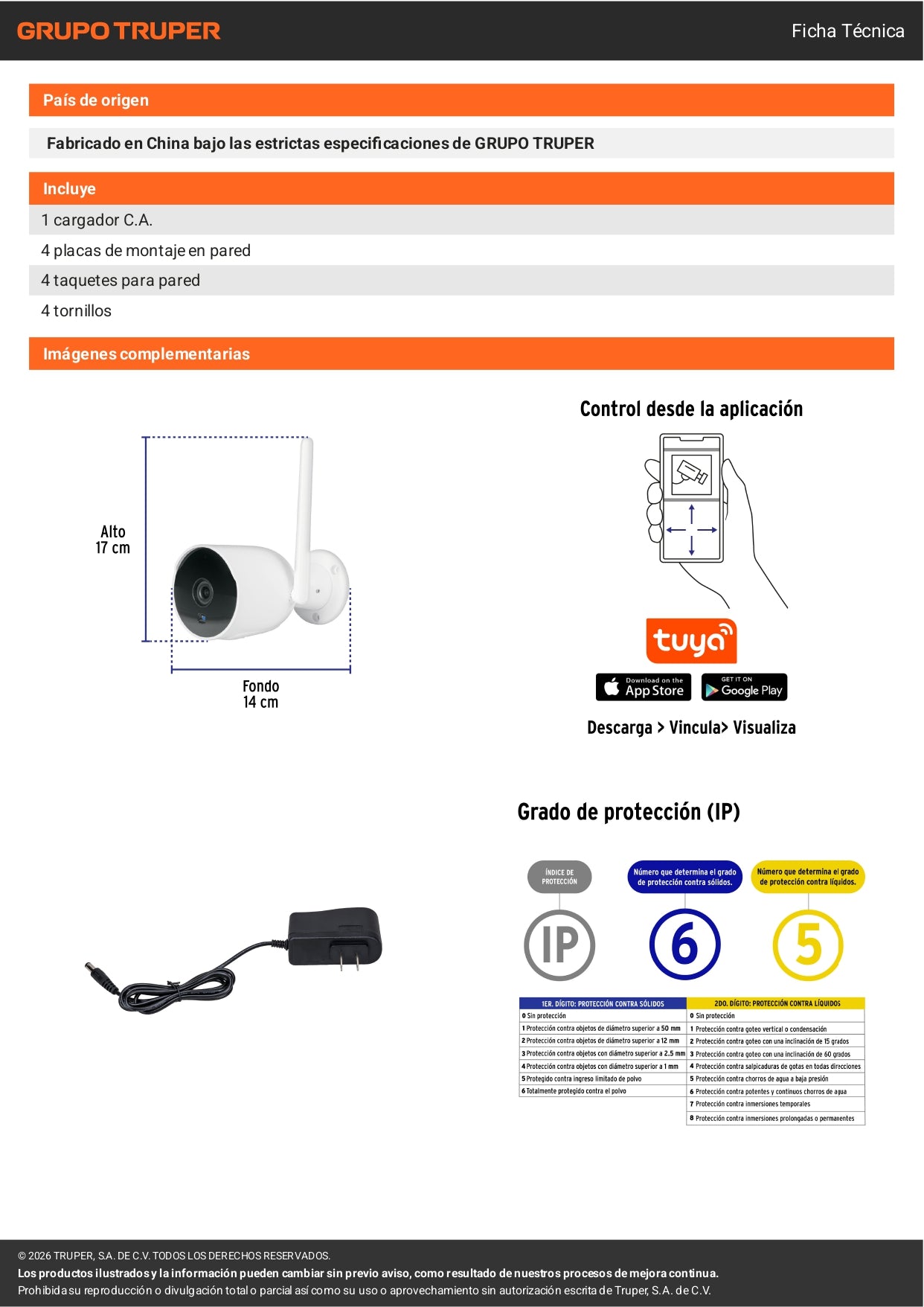 Cámara de Seguridad WiFi Tipo Bala 2MP Exterior