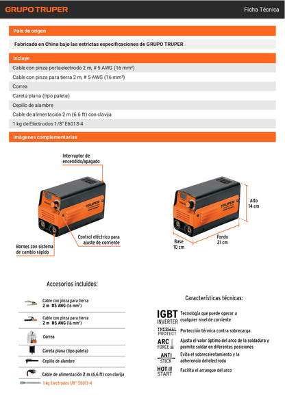 Mini soldadora inversora 100A, 127V, TRUPER