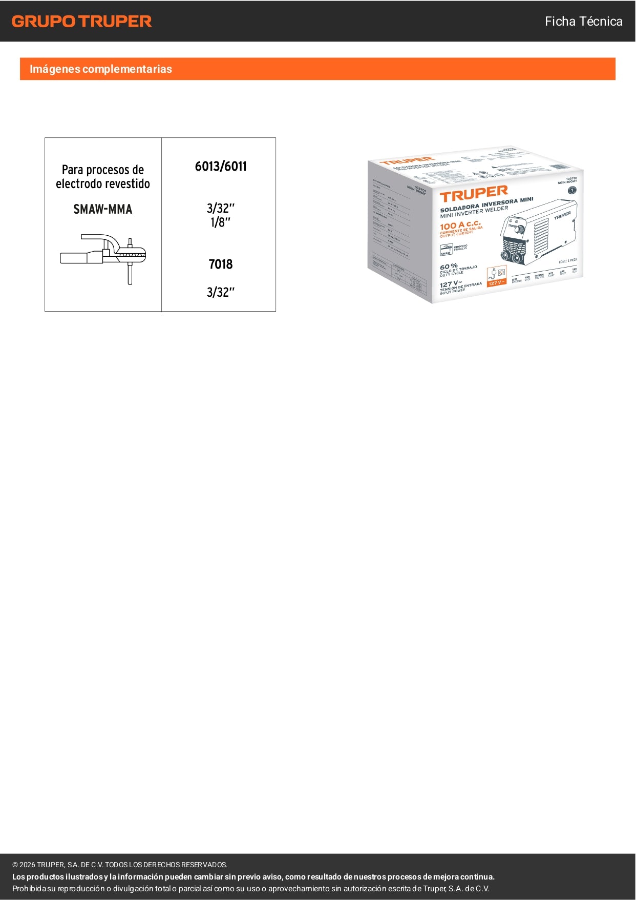 Mini soldadora inversora 100A, 127V, TRUPER