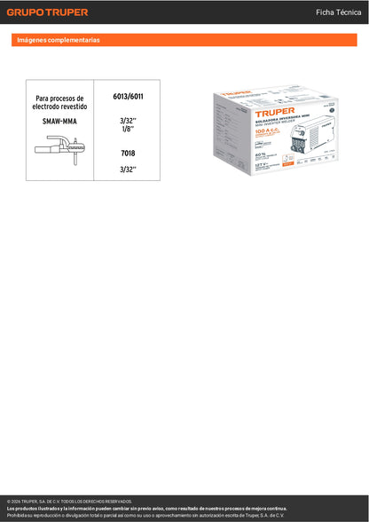 Mini soldadora inversora 100A, 127V, TRUPER