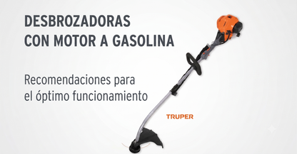 Kit Desbrozadora Gasolina 26cc TRUPER DES-26C + Hilo, Aceite, Lentes, Guantes y Tapones — Lista para Trabajar, Corte 17" Maleza y Terreno