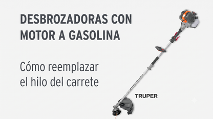 Kit Desbrozadora Gasolina 26cc TRUPER DES-26C + Hilo, Aceite, Lentes, Guantes y Tapones — Lista para Trabajar, Corte 17" Maleza y Terreno