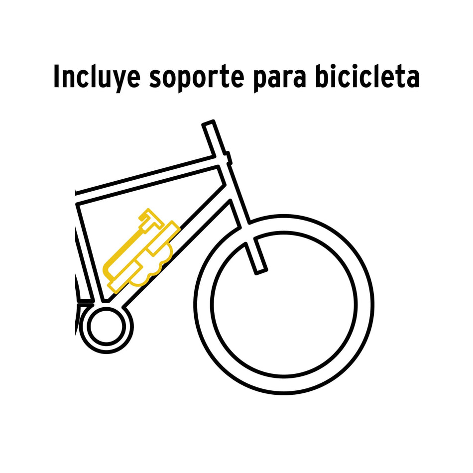 Mini bomba manual para bicicleta, 60 PSI, Truper