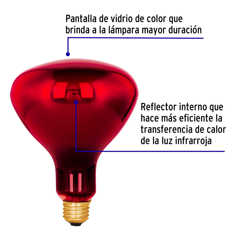 Lámpara BR-40 250 W tipo reflector infrarrojo terapéutico