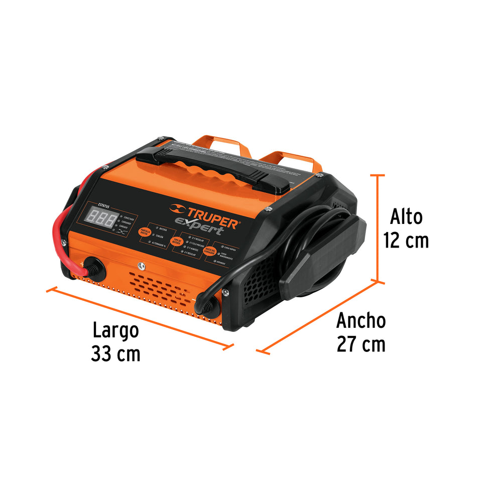 Cargador de 75 A para baterías de 6 y 12 V, Mecanicos Mecánica Truper.