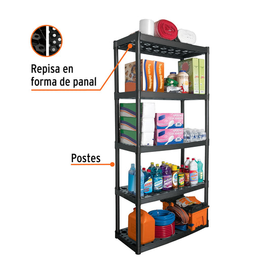 Estante Premium Plástico Ultra Resistente 5 Repisas - Capacidad 70 Kg - TRUPER