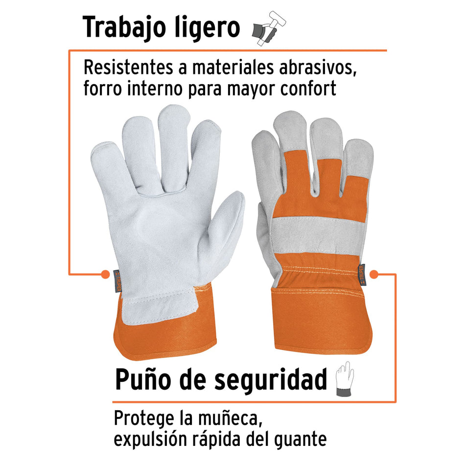 Guantes de carnaza y loneta, unitalla, Truper