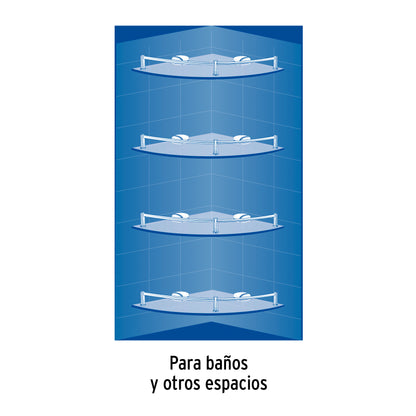 Juego de 4 repisas esquineras de vidrio, Foset