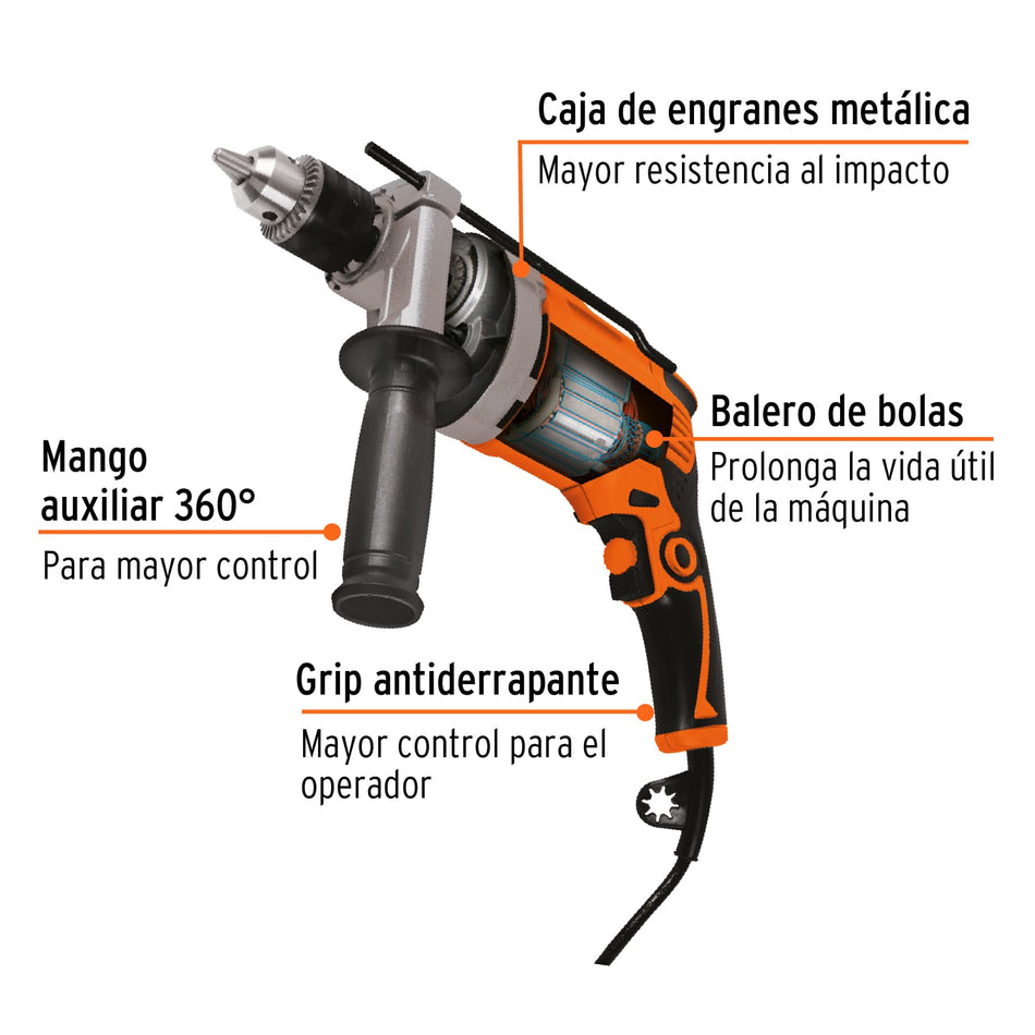 Rotomartillo 1/2" 850 W, profesional, Truper