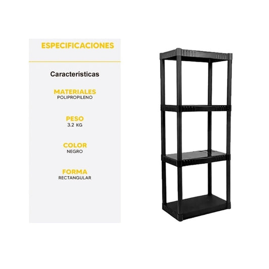 Estante Organizador Plástico 4 Niveles PRETUL - Solución Profesional de Almacenamiento
