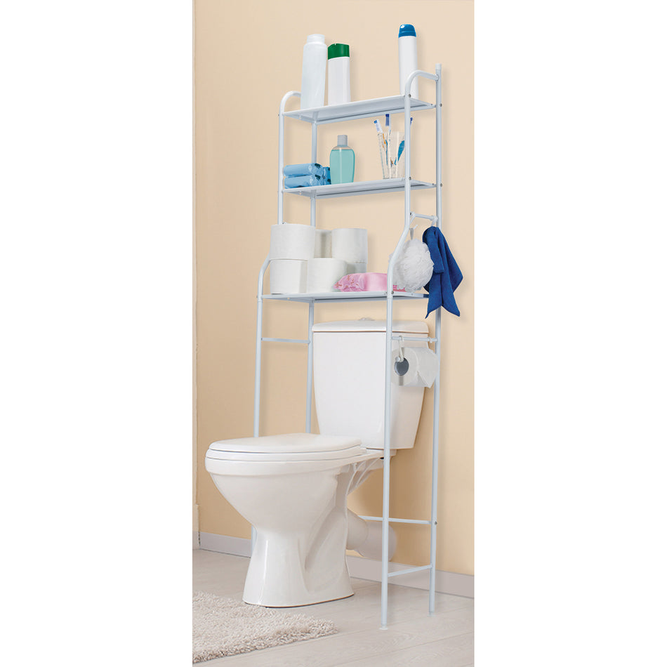 Mueble organizador blanco para baño con 3 repisas, Foset