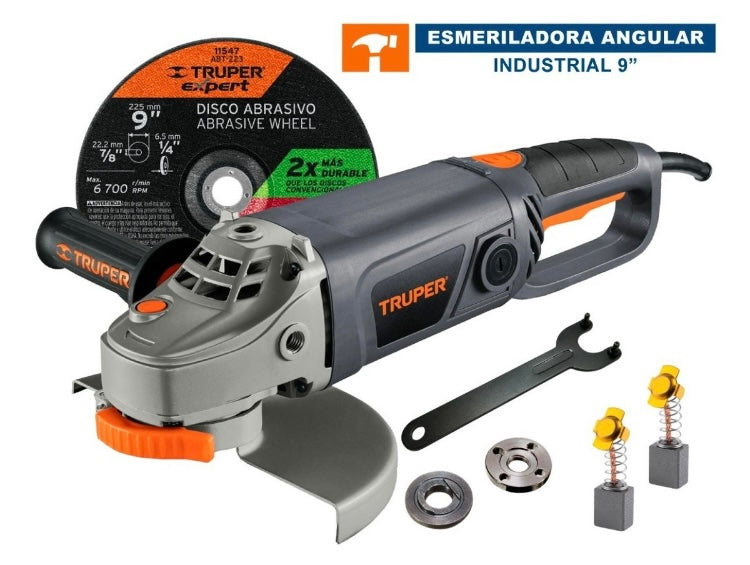 Esmeriladora angular 9" 2100 W, industrial, Truper