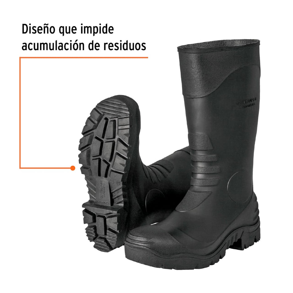 Botas Jardineras Industriales PVC Truper - Antiderrapantes Impermeables con Puntas Reforzadas para Trabajo Pesado