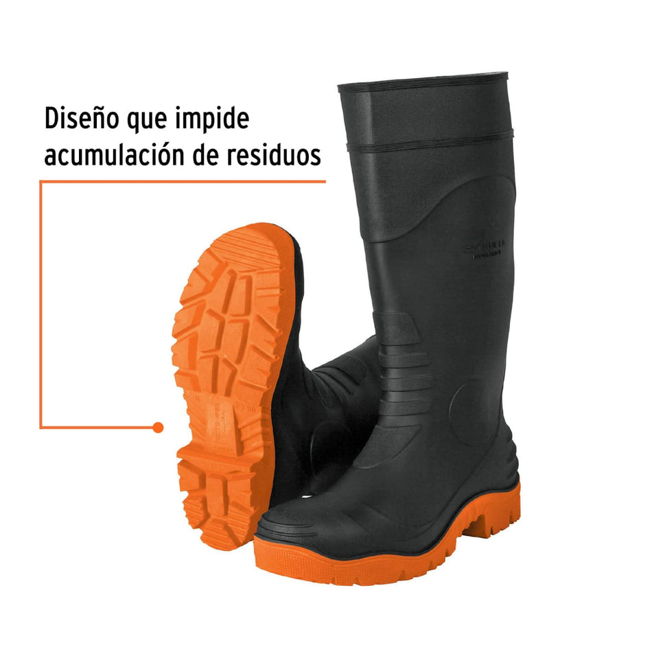 Botas Industriales Premium de PVC Antiderrapantes, Impermeables Seguridad Trabajo Negras TRUPER Resistentes