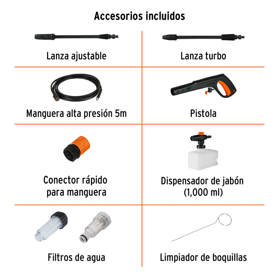 Hidrolavadora eléctrica 2000 PSI,  Limpieza Autolavado Truper