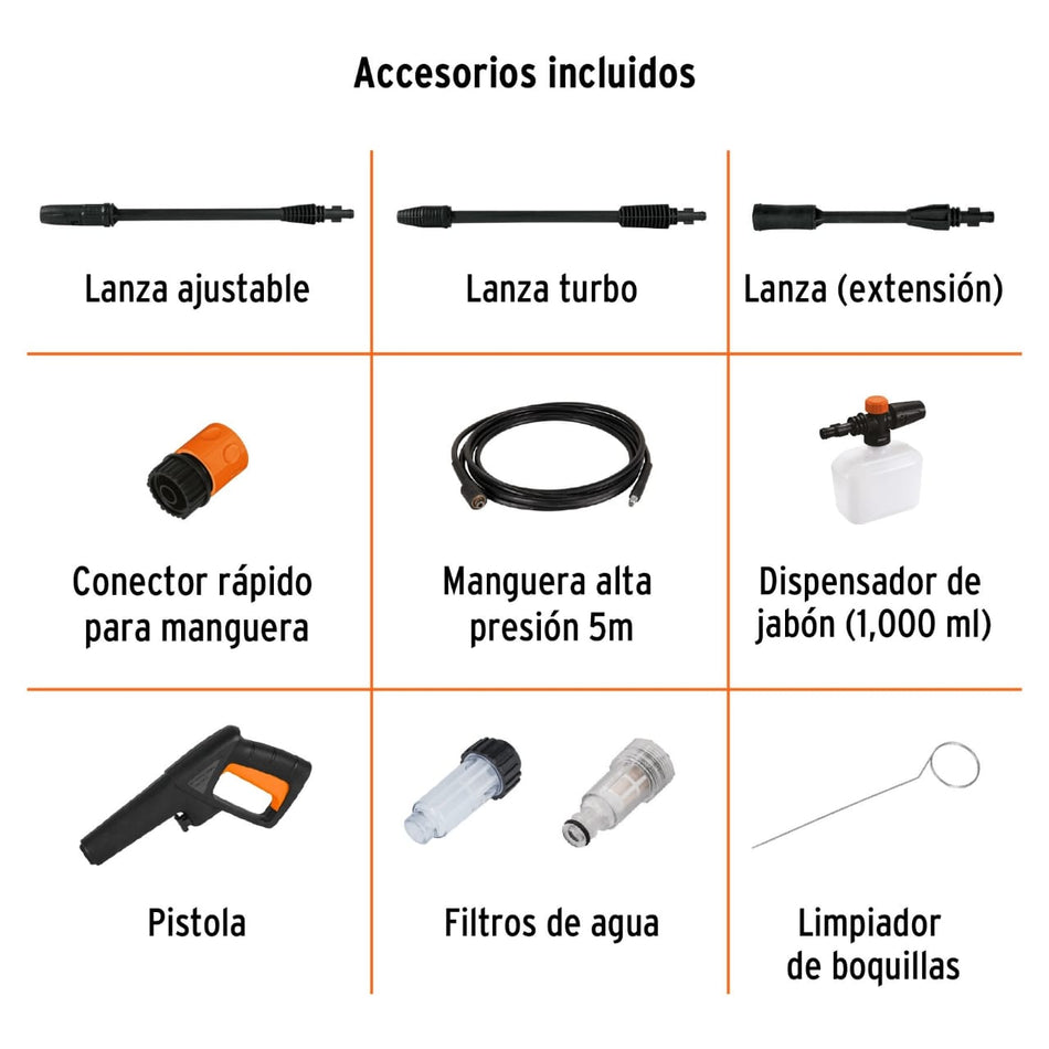 Hidrolavadora eléctrica 1800 PSI,  Maquina de Lavado Truper